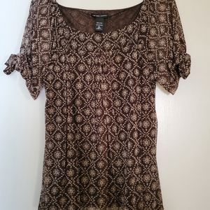 Brown short sleeved womens top